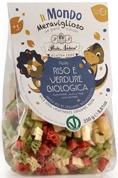 Bezlepkové těstoviny s dinosaury (rýžové tříbarevné) pro děti BIO 250 g - Pasta Natura