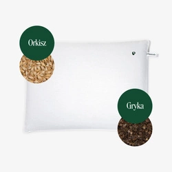 Polštář na spaní z pohanky a špaldových slupek pro dospělé bílý (45 x 60 cm) - Plantule Pillows
