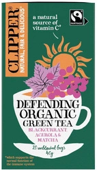 Zelený čaj s černým rybízem, Acerolou a Matchou "Imunita" Fair Trade Bio (20 x 2 g) 40 g - Clipper