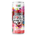 Popping Boba Bubble Tea Čajový nápoj s praskajícími kuličkami a liči šťávou 320 ml – Vinut