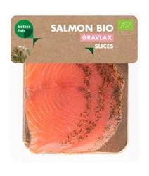 Bio losos atlantský, marinované plátky s koprem BIO 100 g (b losos)