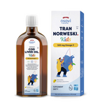 Norský omega-3 olej z tresčích jater (500 mg) pro děti od 3 let s citronovou příchutí doplněk stravy 250 ml - OSAVI